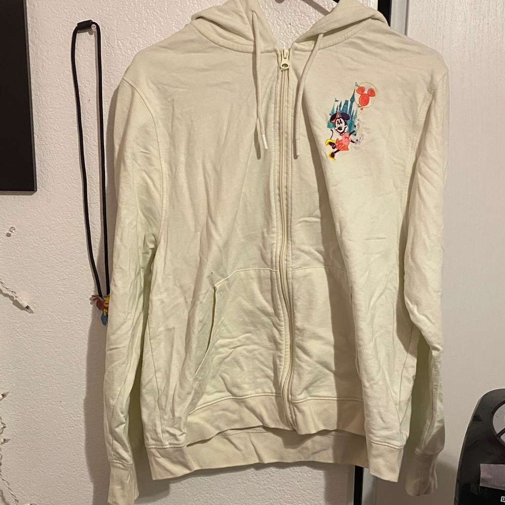 Disney Cream Hoodie with Colorful Cartoon Design
